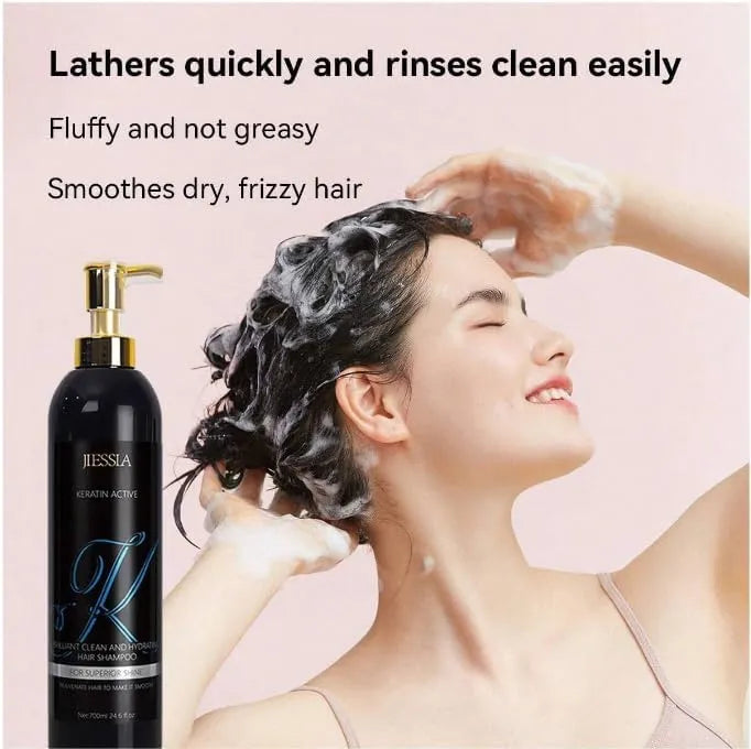 Jiessia Keratin Active Hair Hydrating Shampoo - 700ml Jiessia