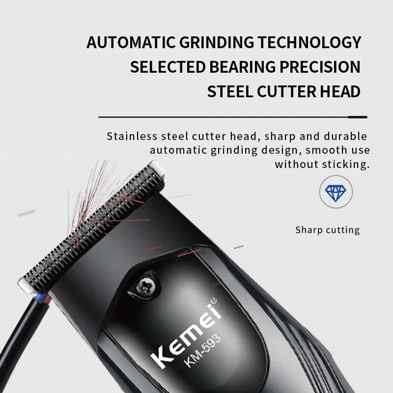 KM-593 Trimmer WIth Digital Display Display & Lithium Batteries Kemei
