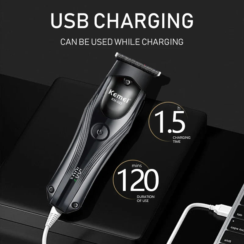 KM-593 Trimmer WIth Digital Display Display & Lithium Batteries Kemei