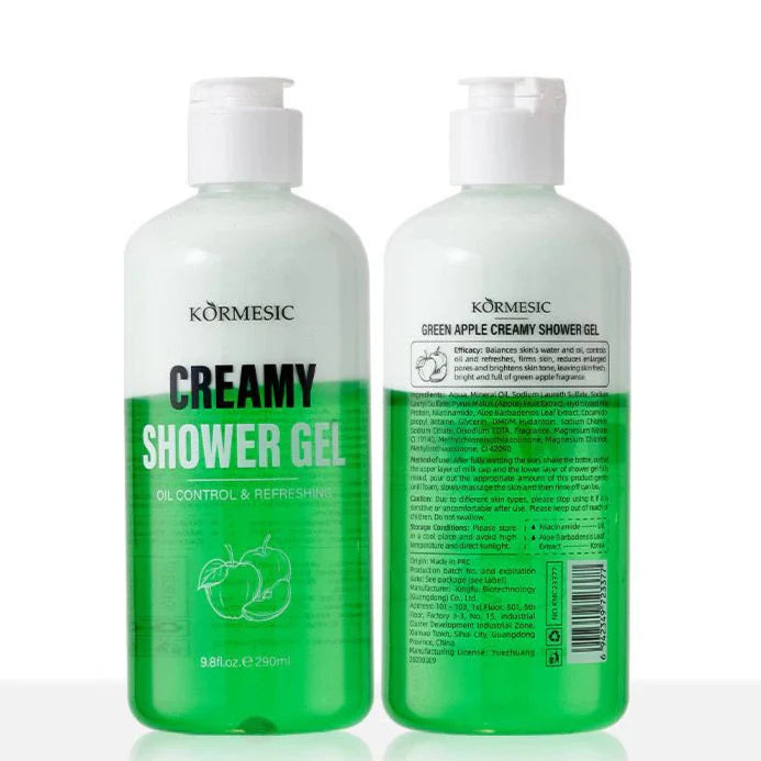 KORMESIC Green Apple Creamy Shower Gel Moisturizing and Brightening body wash & Shower Gel 290ml KORMESIC