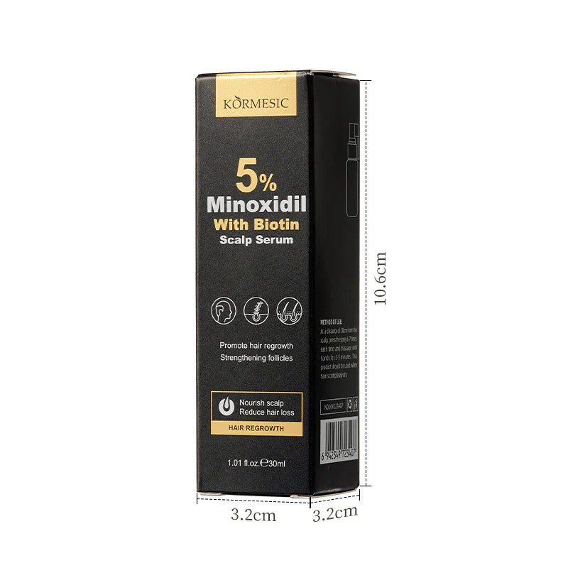 KORMESIC Minoxidil With Biotin Hair Regrowth Scalp Serum 30ml KORMESIC