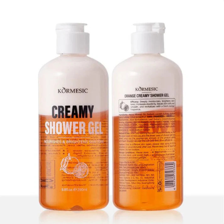 KORMESIC Orange Shower Gel Moisturizing and brightening body Wash & Shower Gel 290ml KORMESIC