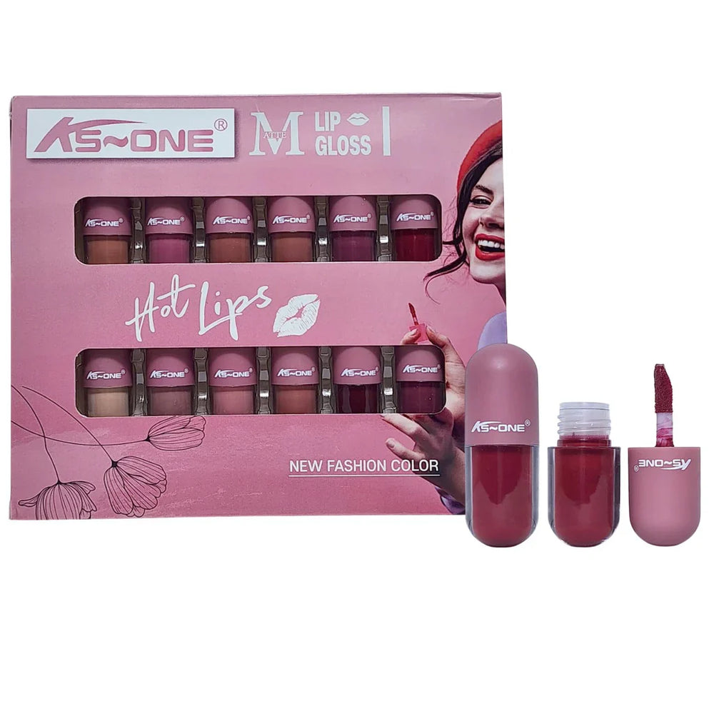KS-ONE Mini Capsule Matte Lip Gloss Set 12pcs KS-ONE