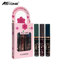KS-ONE 3 Pcs Lip Gloss Flower Milk Cup Set KS-ONE
