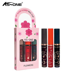 KS-ONE 3 Pcs Lip Gloss Flower Milk Cup Set KS-ONE