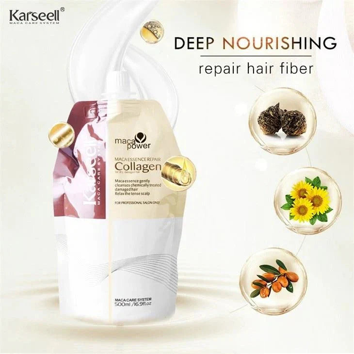 Karseell Collagen Hair Treatment Mask - Deep Repair Conditioning Argan Oil Collagen Hair Mask 500ml Karseell