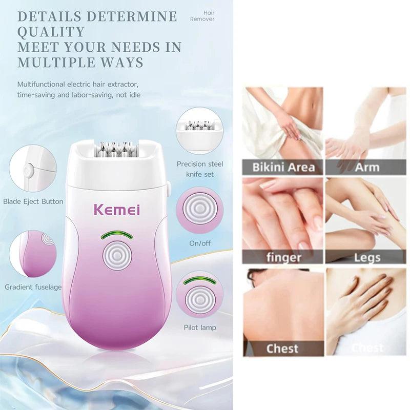 Kemei LCD Electric Tweezers Dry wet Use Portable Epilator Kemei