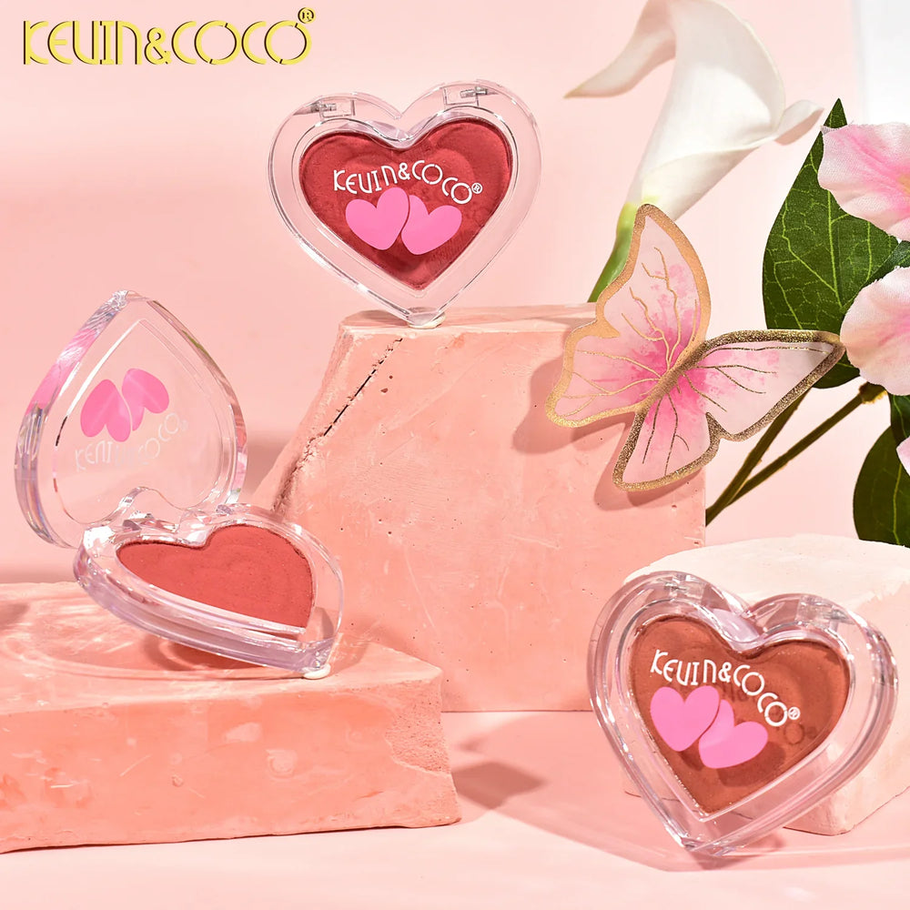 Kevin & coco 4-COLOR Heart Shape Box Airy Mousse Blush Kevin & Coco