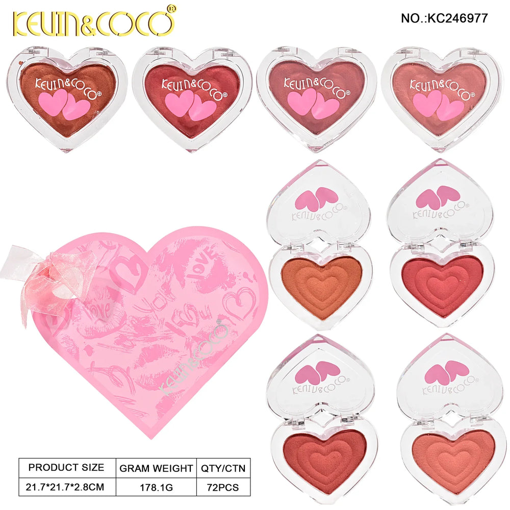 Kevin & coco 4-COLOR Heart Shape Box Airy Mousse Blush Kevin & Coco
