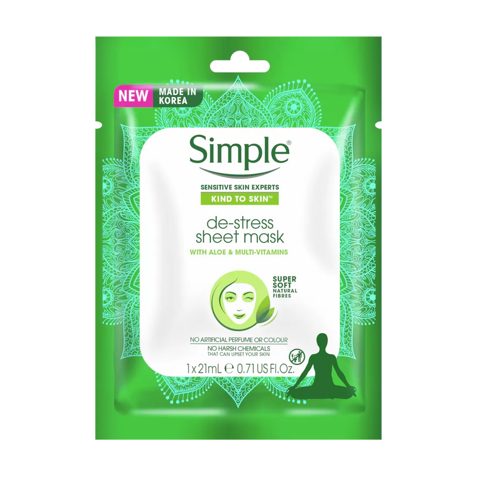 Simple Kind to Skin De‑Stress Sheet Mask Simple
