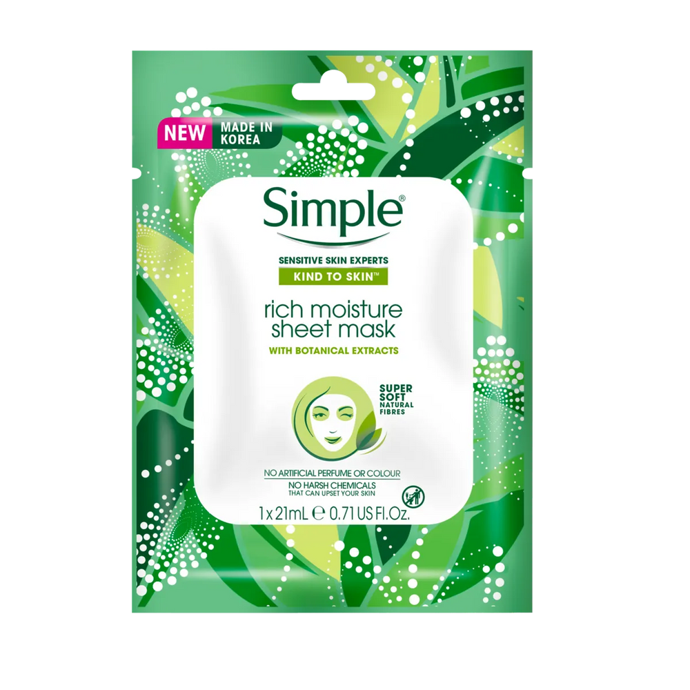 Simple Kind to Skin Rich Moisture Sheet Mask Simple