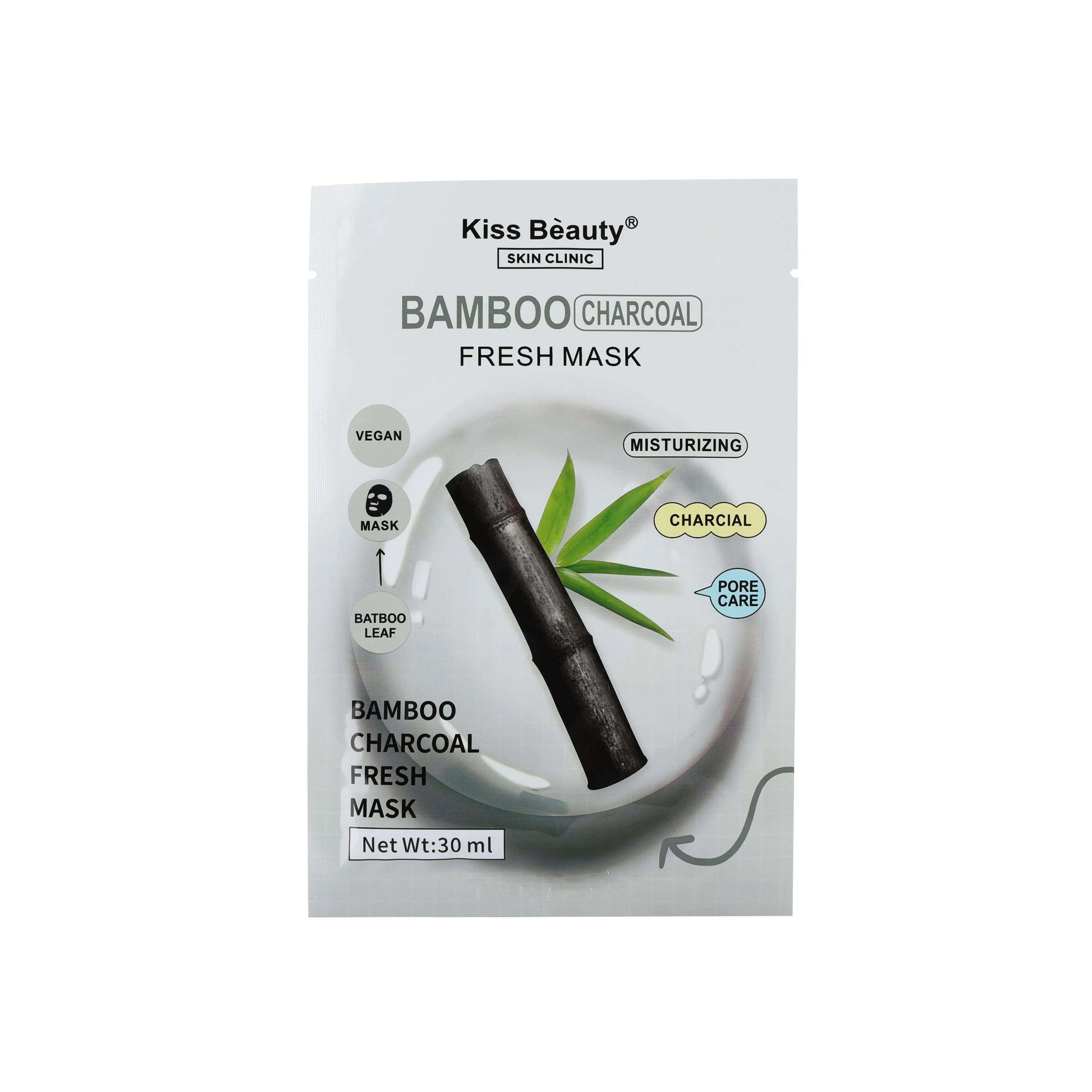 Kiss Beauty Vegan charcoal Face Sheet Mask Kiss Beauty