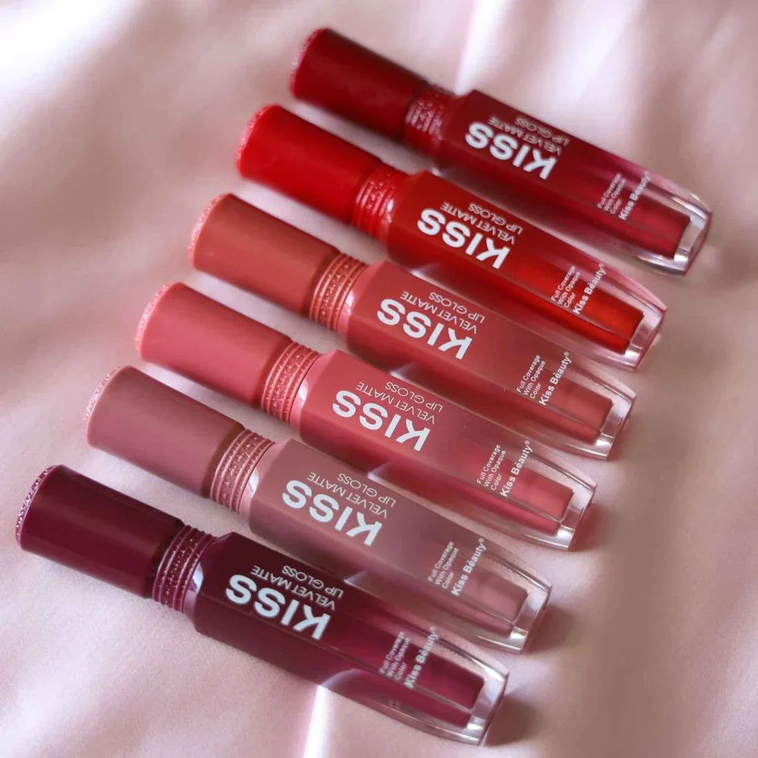 Kiss Beauty Velvet Matte Lip Gloss 6 Pcs Set Kiss Beauty