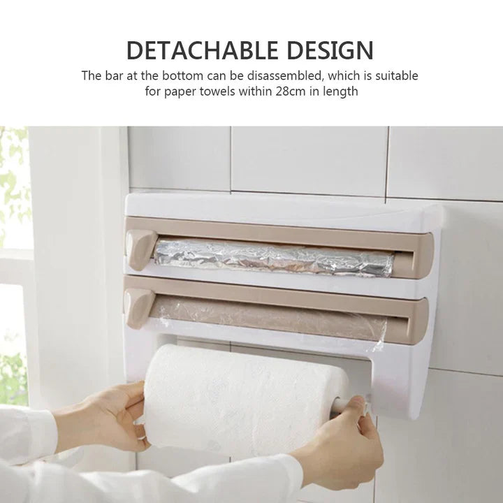 4 in 1 Wall-Mounted Foil, Cling Film & Paper Towel Holder Cosmia.pk