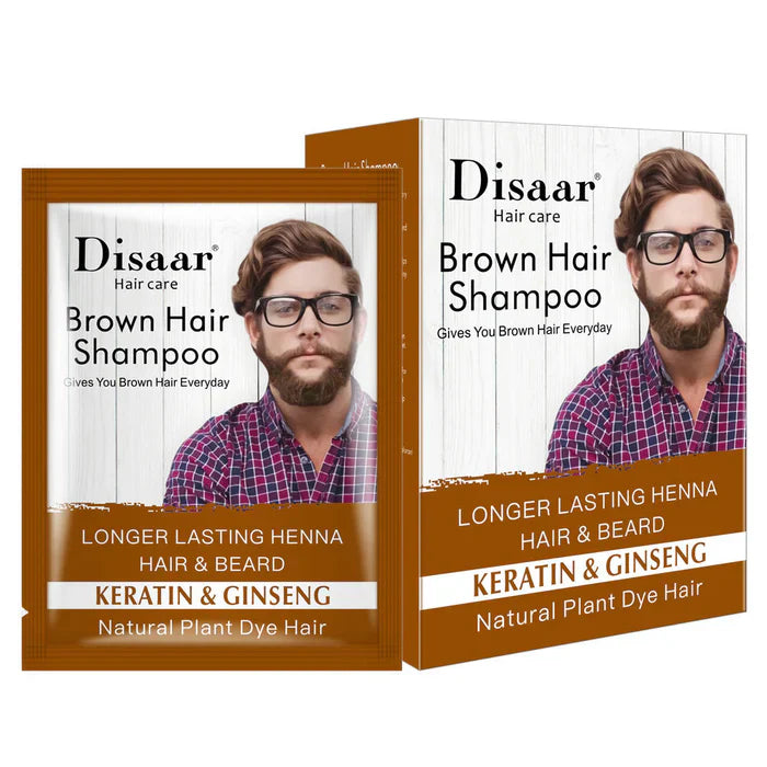 Disaar Natural Brown Hair Dye Shampoo Clean Scalp Nourishing & Disaar
