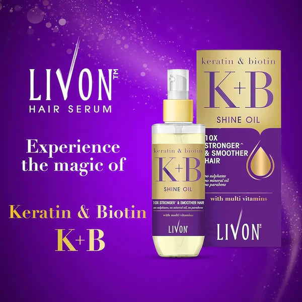 Livon Keratin & Biotin Smoothing Serum Oil - 100ml Livon