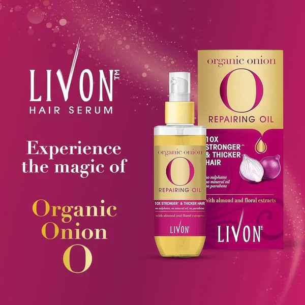 Livon Organic Onion Repairing Serum Oil For Stronger and Thicker Hair - 100ml Livon