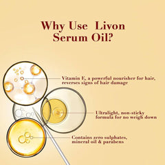 Livon Vitamin E Penetrating Serum Oil For Stronger & Thicker Hair - 100ml Livon