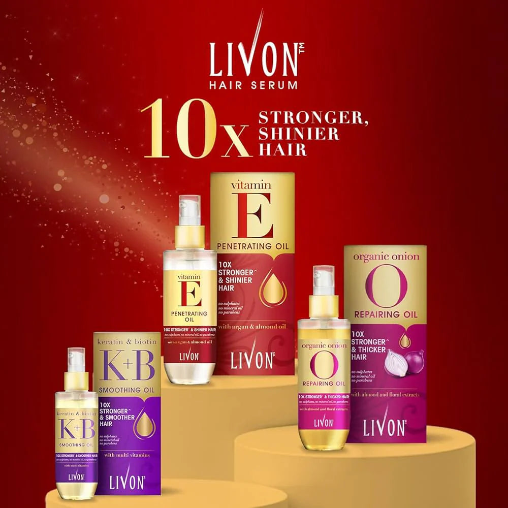 Livon Vitamin E Penetrating Serum Oil For Stronger & Thicker Hair - 100ml Livon