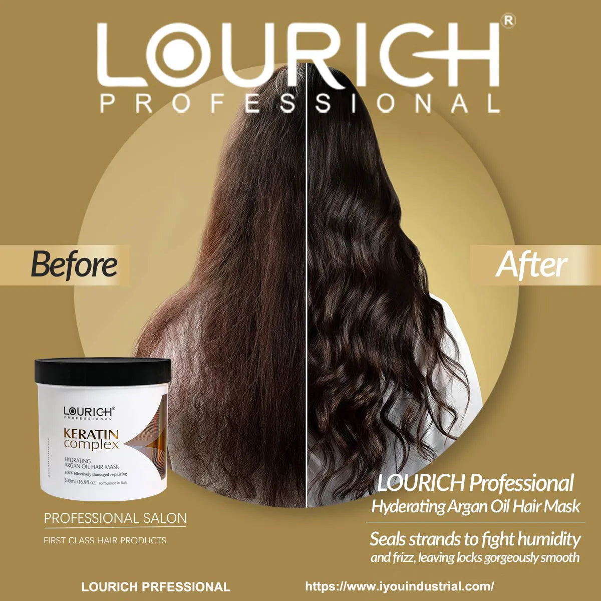 Lourich Professional Hydrating Argan Oil Hair Mask 500ml Lourich