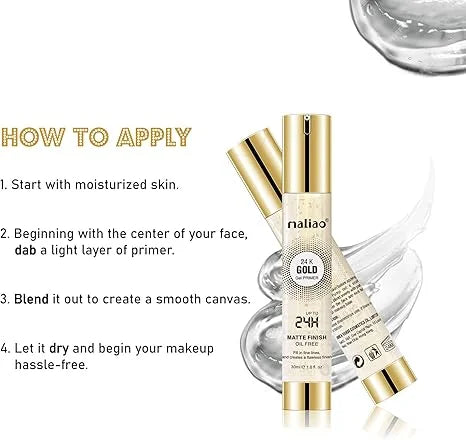 MALIAO 24K Gold Gel Matte Finish Oil-Free Primer  - 30ml Maliao