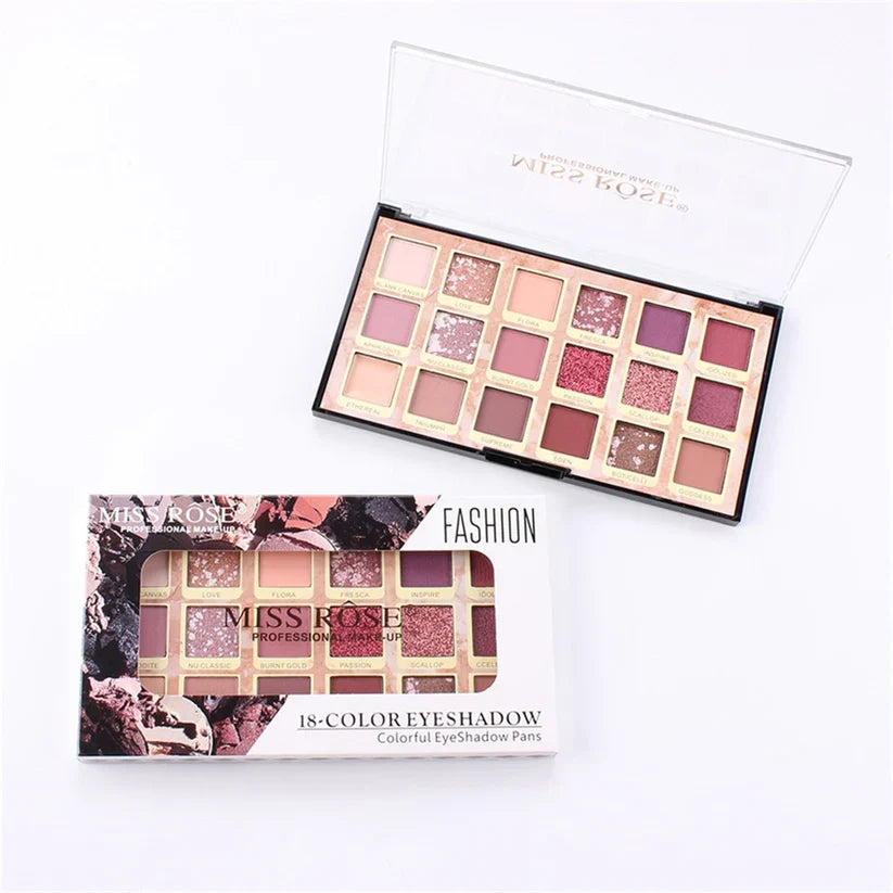 Miss Rose Rose Gold Eyeshadow Palette -  18 Colors Miss Rose