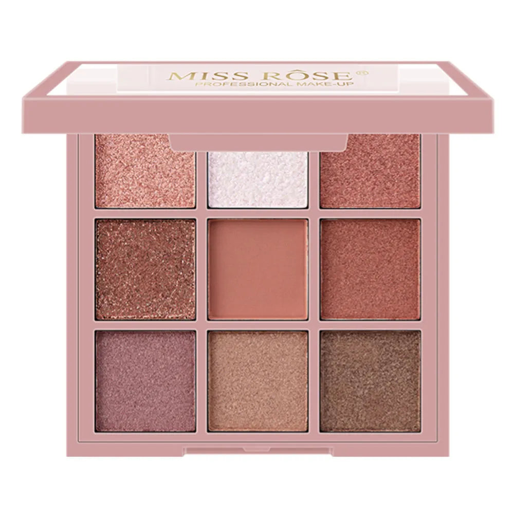 MISS ROSE  Pearlescent Powder Matte Eyeshadow Palette - 9 Colors