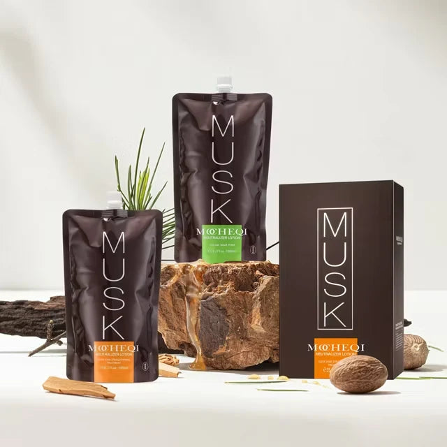MOCHEQI Musk professional hair straightening cream and neutralizer MOCHEQI