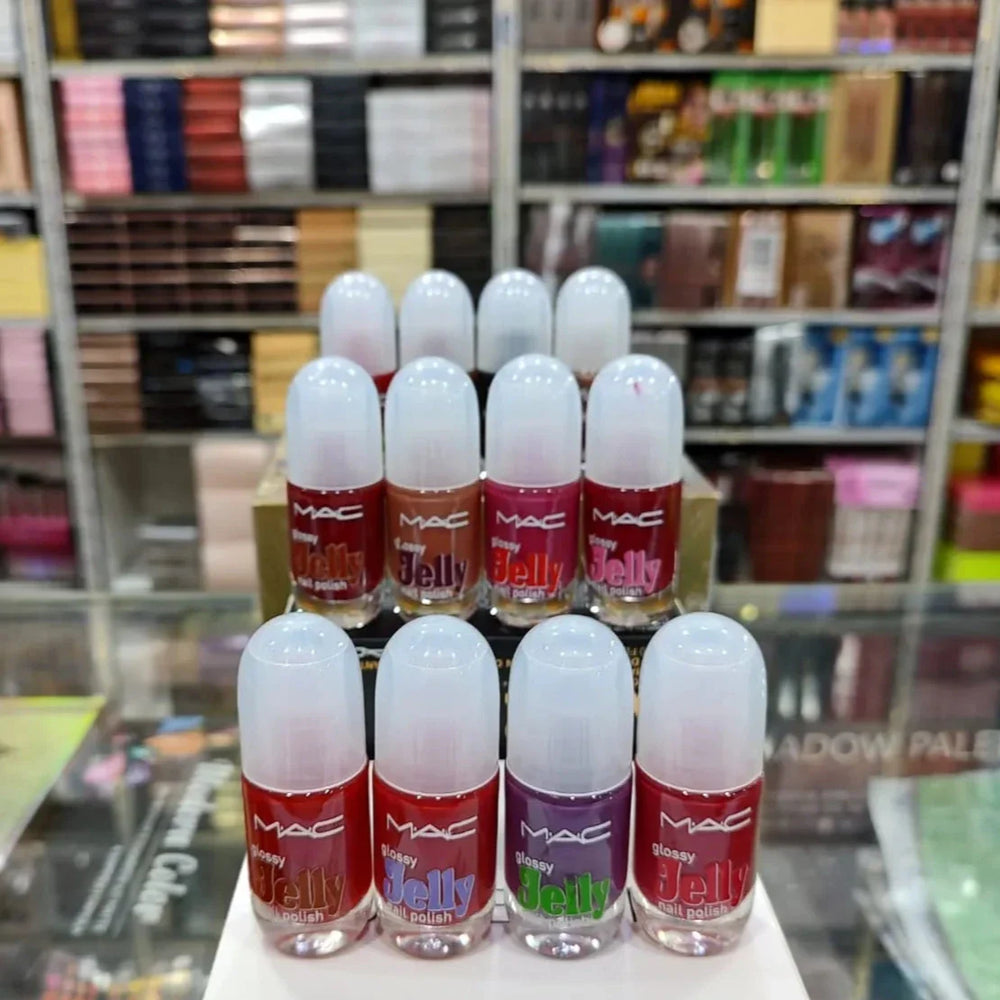 Mac glossy jelly nail paint - 12 Pcs Set Mac