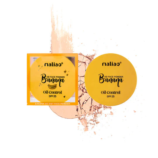 Maliao Banana HD 2 IN 1 Oil-Control Face Powder Compact - Matte Finish Maliao