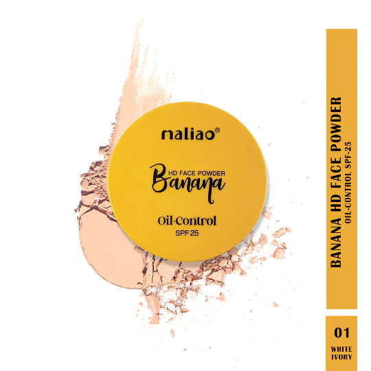 Maliao Banana HD 2 IN 1 Oil-Control Face Powder Compact - Matte Finish Maliao