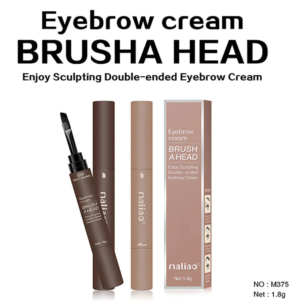 Maliao Eyebrow Cream Brush a Head Enjoy Sculpting Double-ended Eyebrow Cream 1.8g Maliao