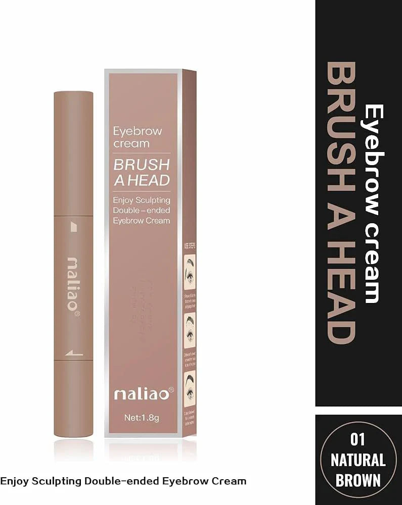 Maliao Eyebrow Cream Brush a Head Enjoy Sculpting Double-ended Eyebrow Cream 1.8g Maliao