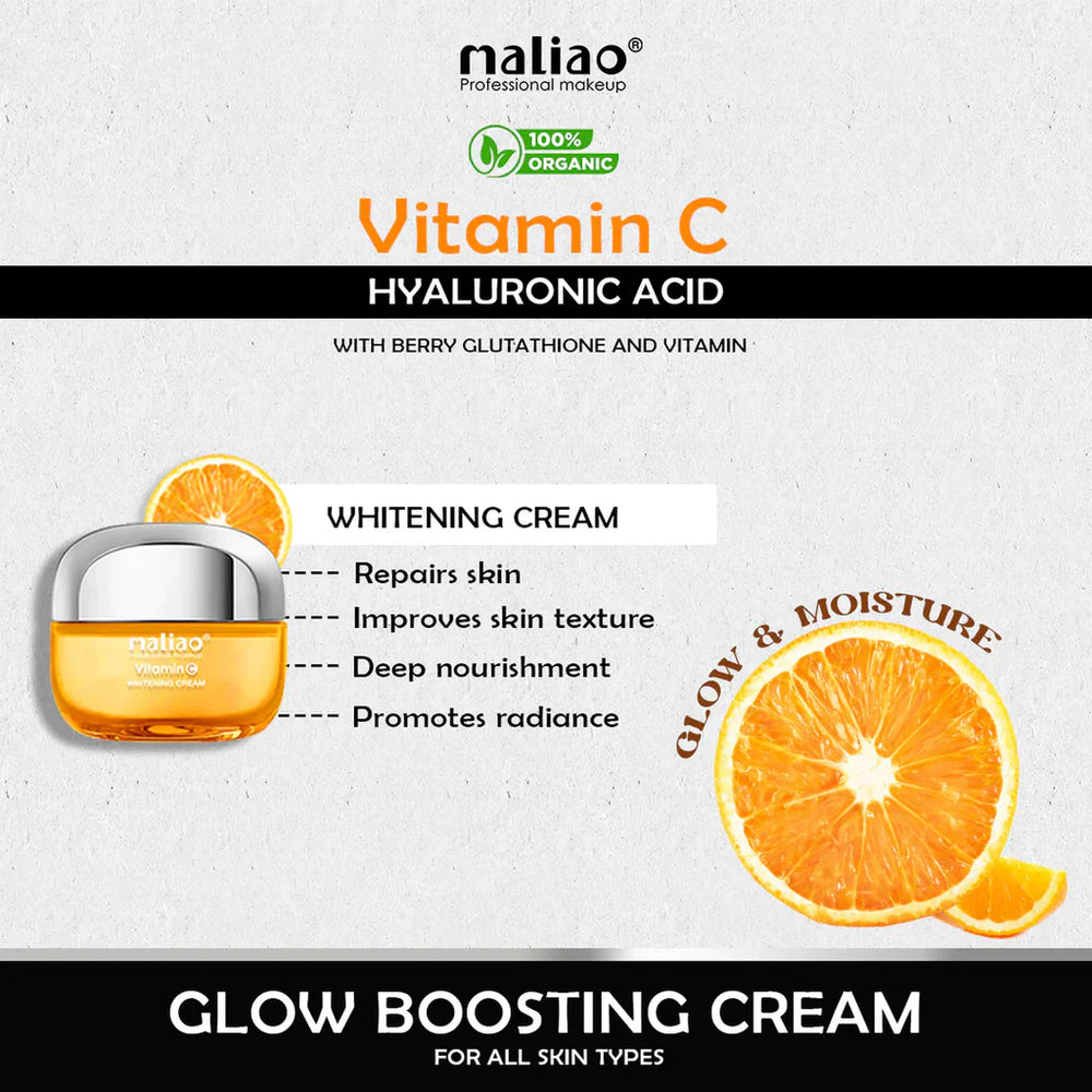 Maliao Whitening Cream with Vitamin C, Berry Glutathione & Hyaluronic Acid Maliao