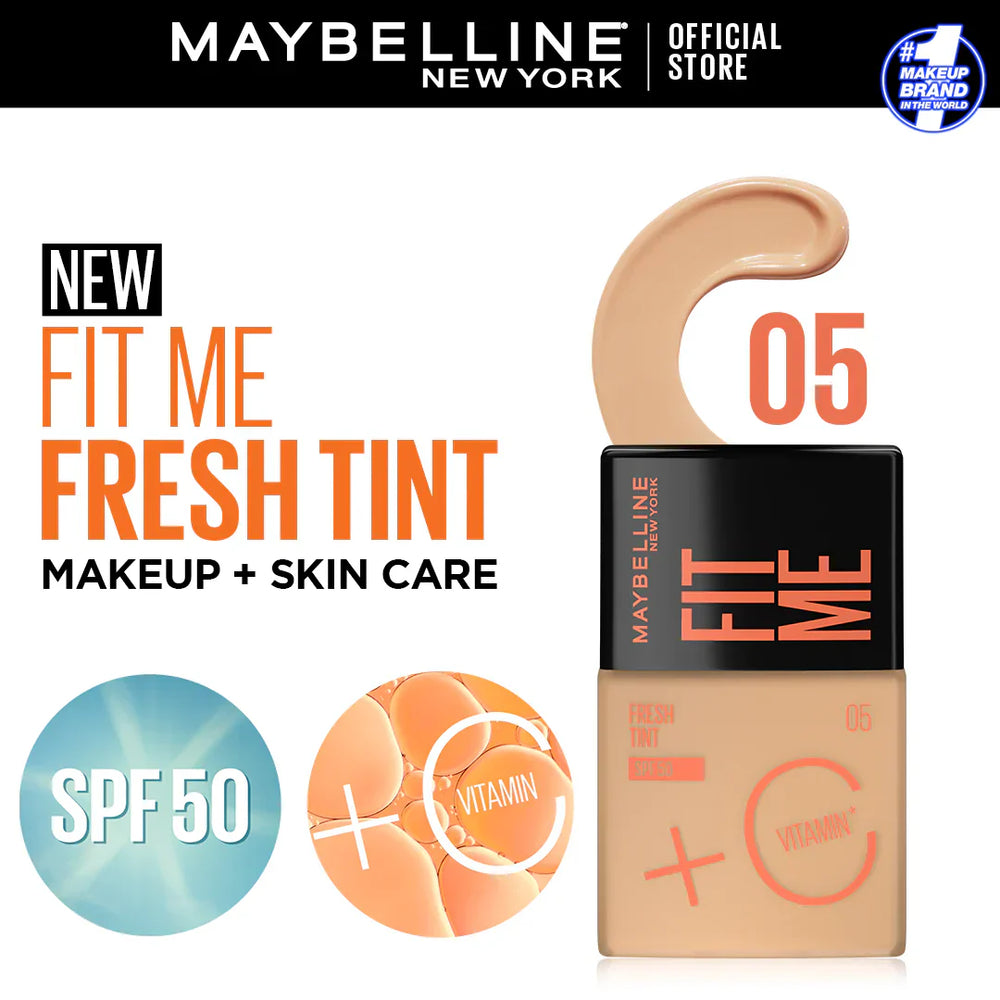 Original Maybelline - Fit Me Fresh Tint Spf 50 + Vitamin C Foundation Maybelline