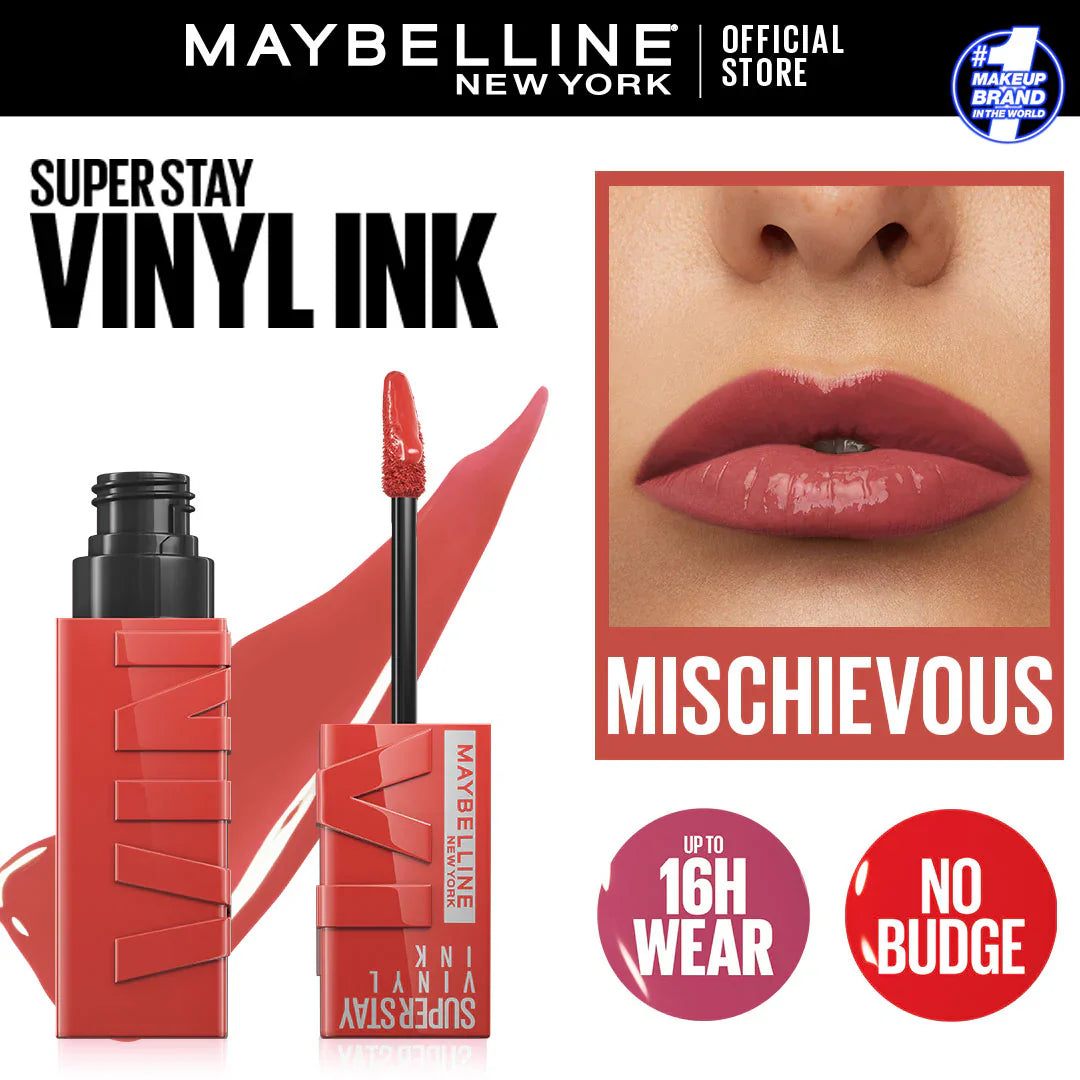Original Maybelline Superstay Vinyl Ink Liquid Lipstick - Mischievous 62 Maybelline
