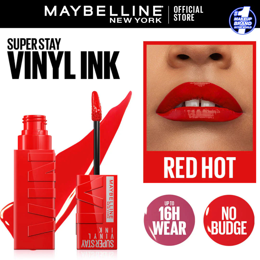 Original Maybelline Superstay Vinyl Ink Liquid Lipstick - Red Hot 25 Maybelline