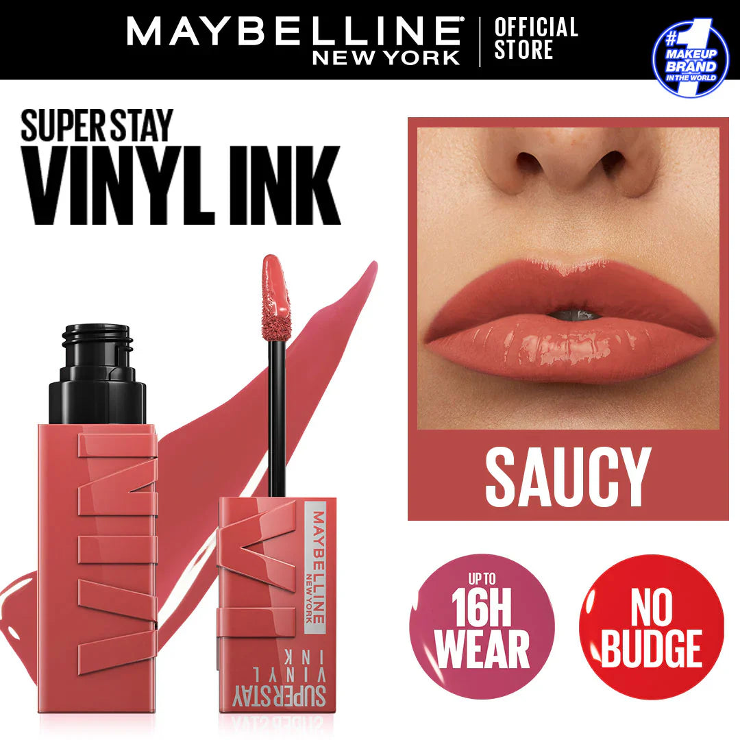 Original Maybelline Superstay Vinyl Ink Liquid Lipstick - Saucy 65 Maybelline