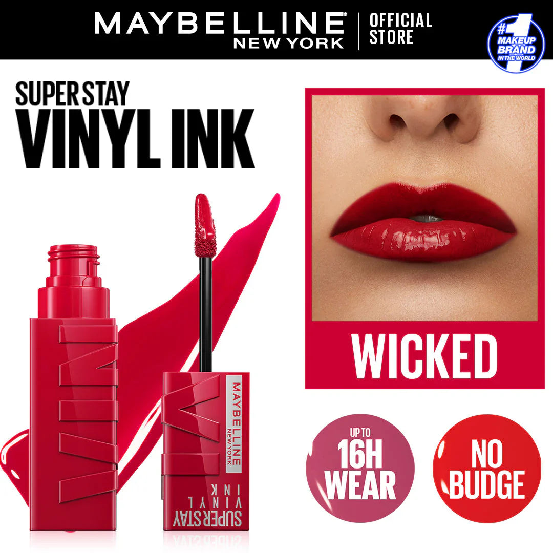 Original Maybelline Superstay Vinyl Ink Liquid Lipstick - Wicked 50 Maybelline