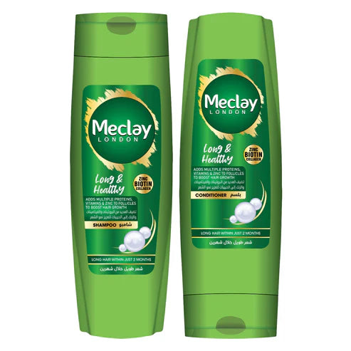 Meclay London Long & Healthy Shampoo - 185ml + Conditioner - 180ml Pair Box Meclay London