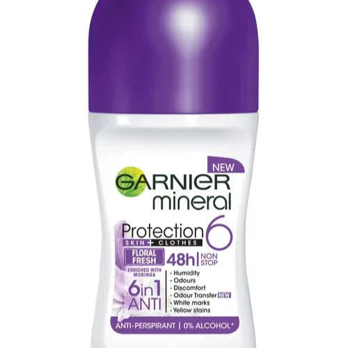 Garnier Mineral Ladies Roll On Protection 6 Floral Fresh - 50ml Garnier