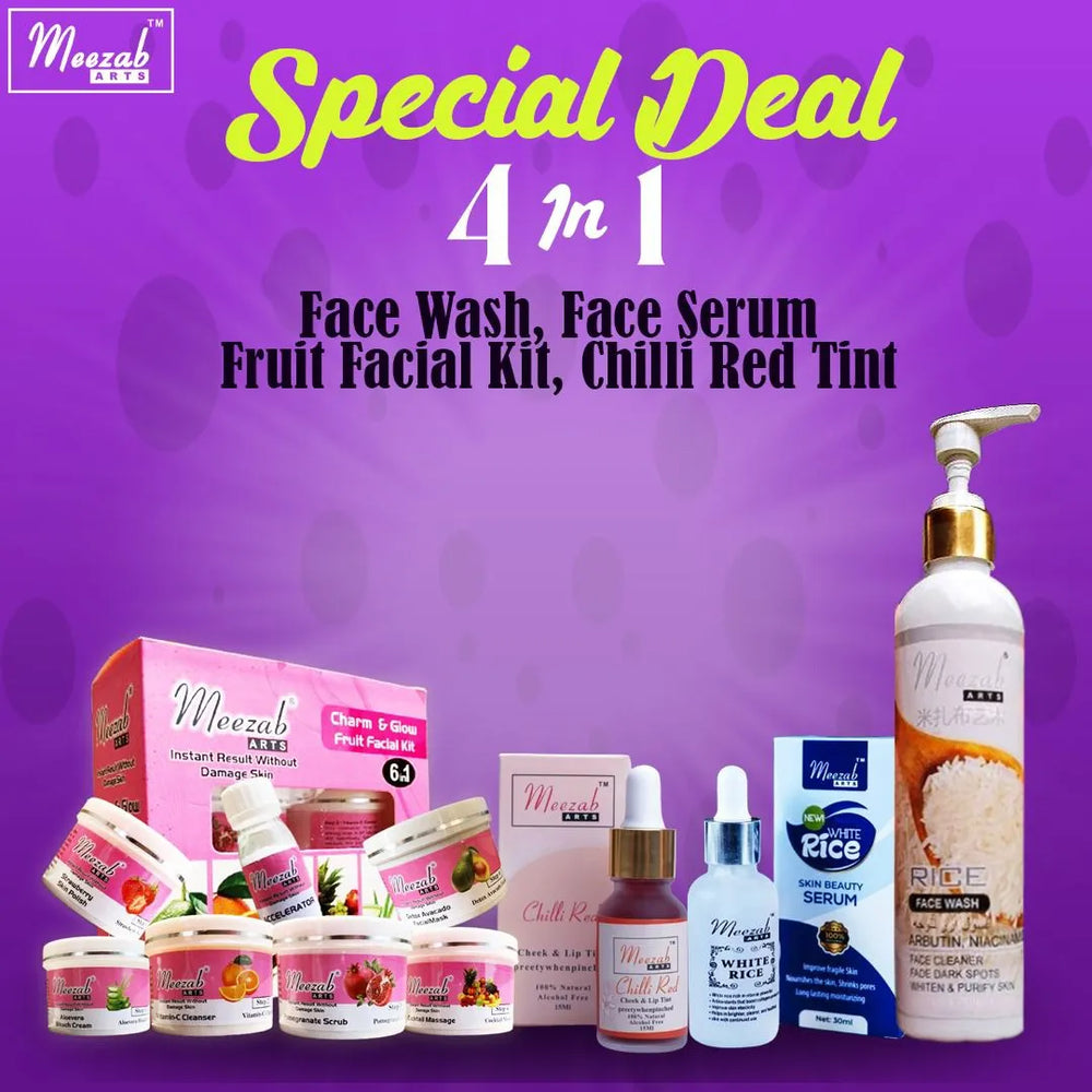 Meezab Arts 4 in 1 Organic Rice Facial Kit Meezab