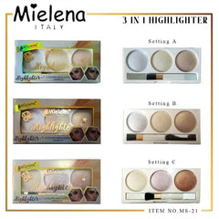 Mielena 3 in 1 Highlighter Palette Each Mielena