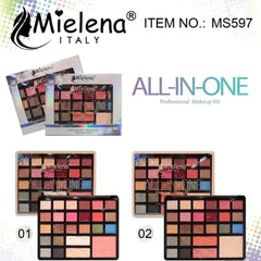 Mielena Italy 25 Color Makeup Palette – Eyeshadow, Blusher & Highlighter Mielena