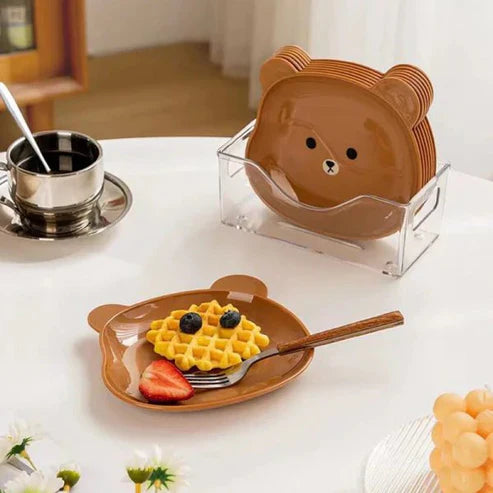 Mini Bear Shape Dish Plate - Pack Of 8 Cosmia.pk