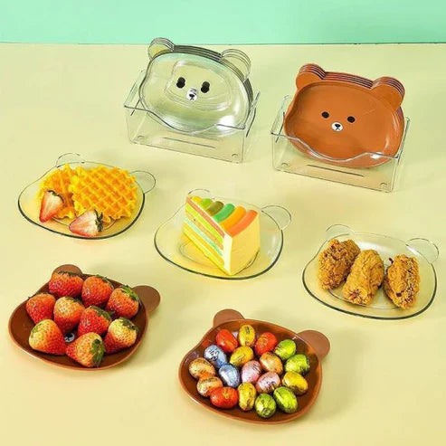 Mini Bear Shape Dish Plate - Pack Of 8 Cosmia.pk