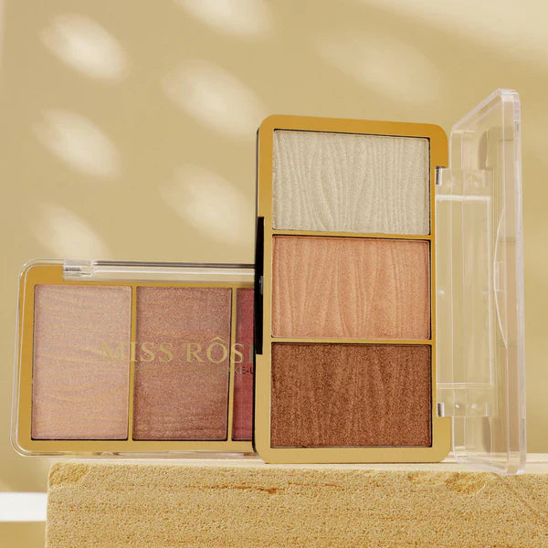 Miss Rose 3 Color Hyper Real Highlighter kit Miss Rose