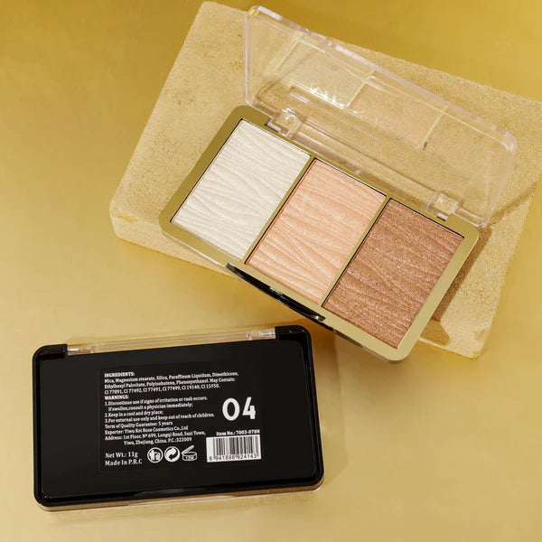 Miss Rose 3 Color Hyper Real Highlighter kit Miss Rose