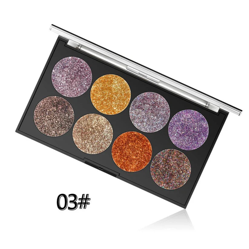 Miss Rose Makeup Palette Glitter - 8 Color Miss Rose
