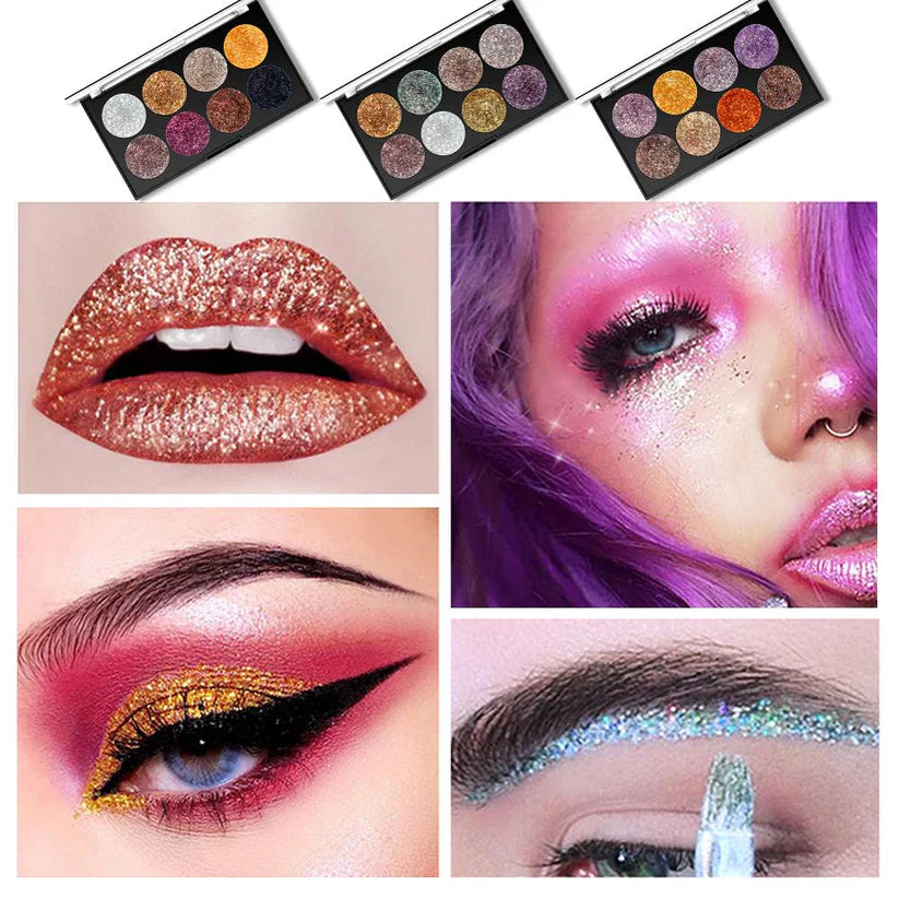 Miss Rose Makeup Palette Glitter - 8 Color Miss Rose